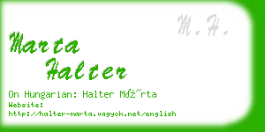 marta halter business card